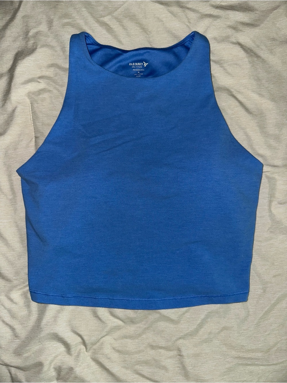 Old Navy Blue High-Neck Crop Tank